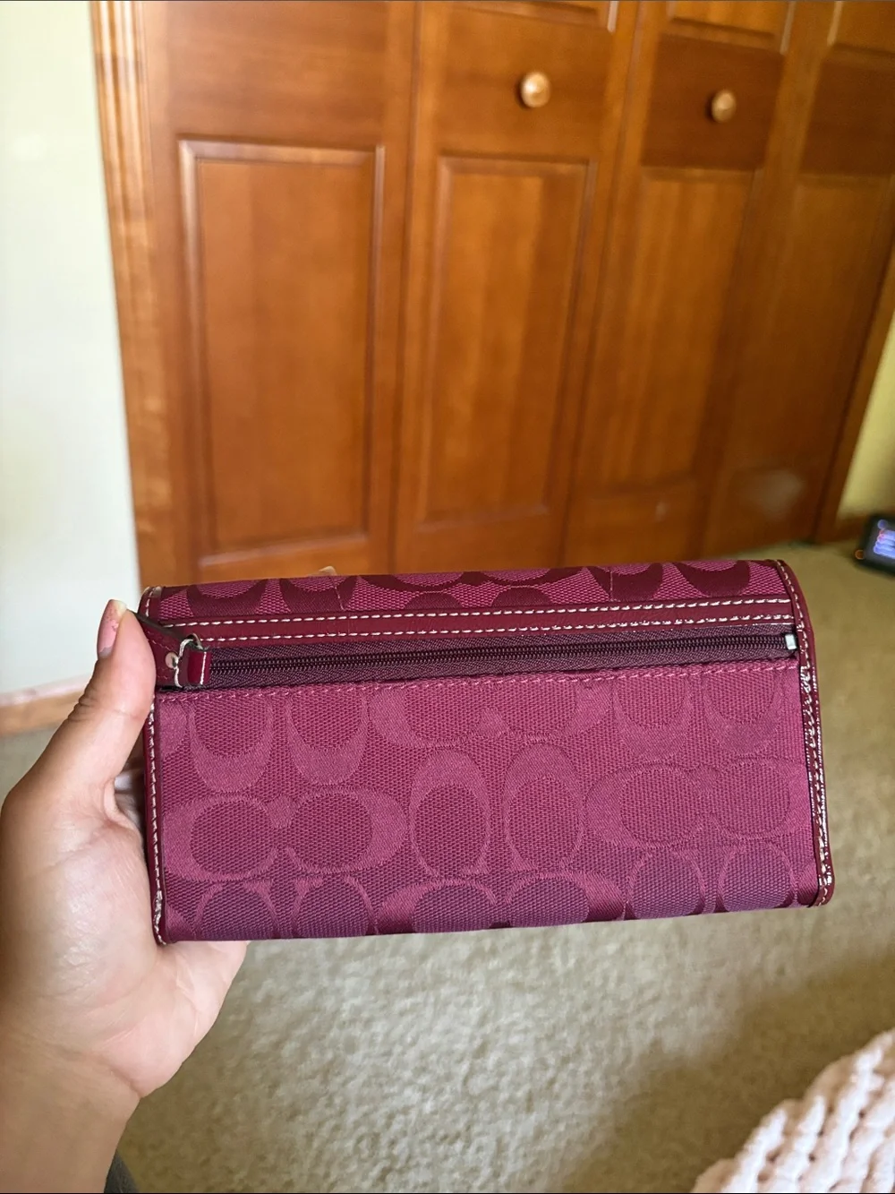 Coach Bordeaux Signature Hobo Bag with Matching Wallet